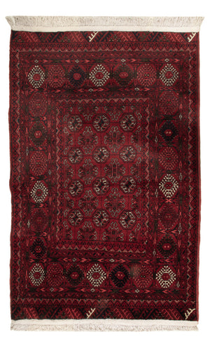 Alfombra afgana - 119 x 77 cm - rojo oscuro