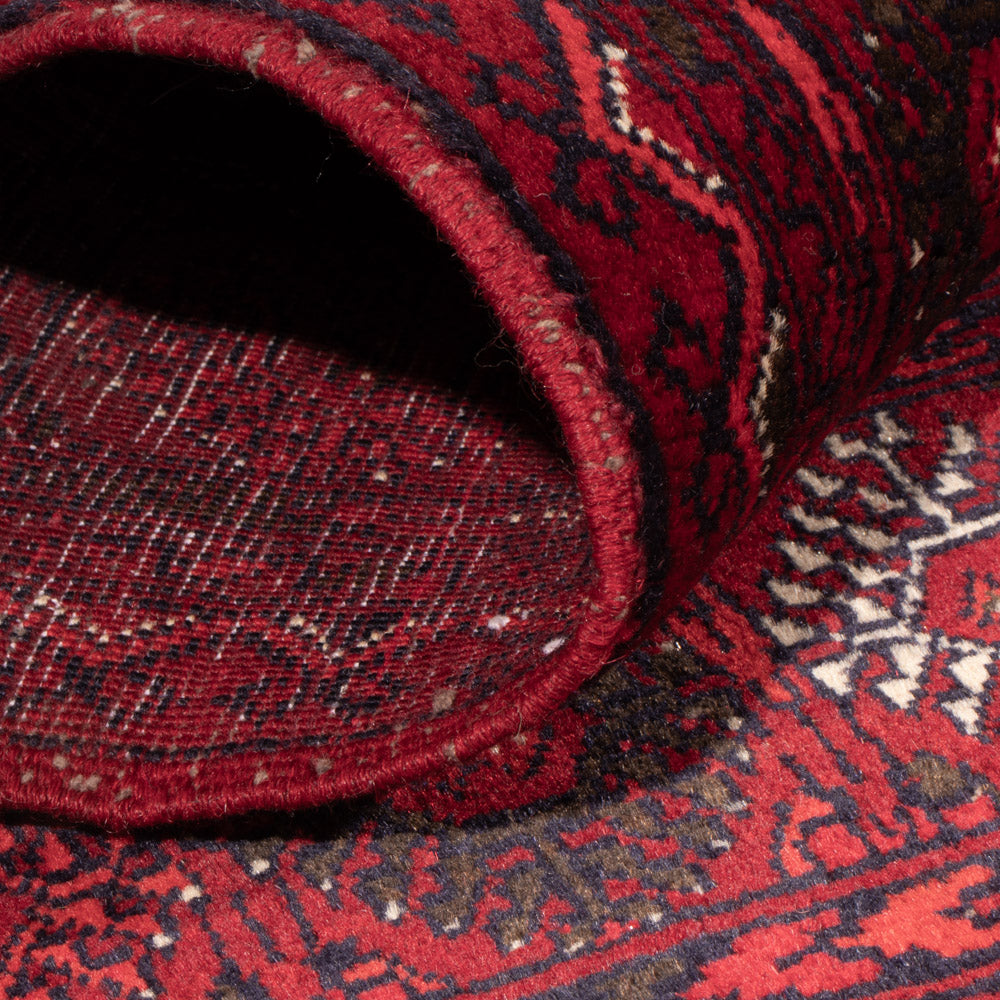 Alfombra afgana - 119 x 77 cm - rojo oscuro