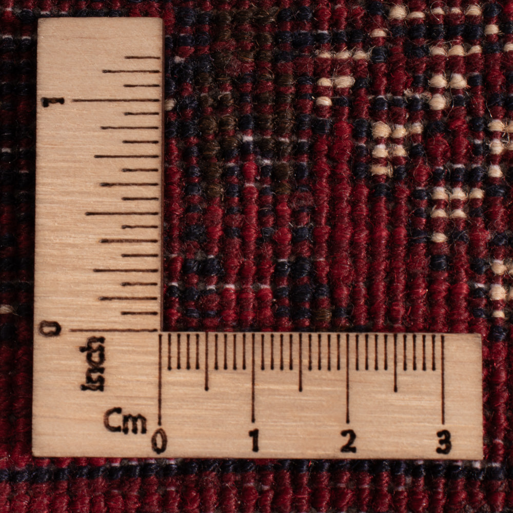 Alfombra afgana - 119 x 77 cm - rojo oscuro