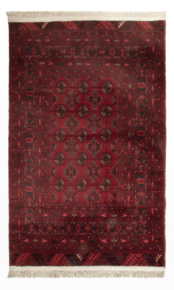 Alfombra afgana - 118 x 57 cm - rojo oscuro