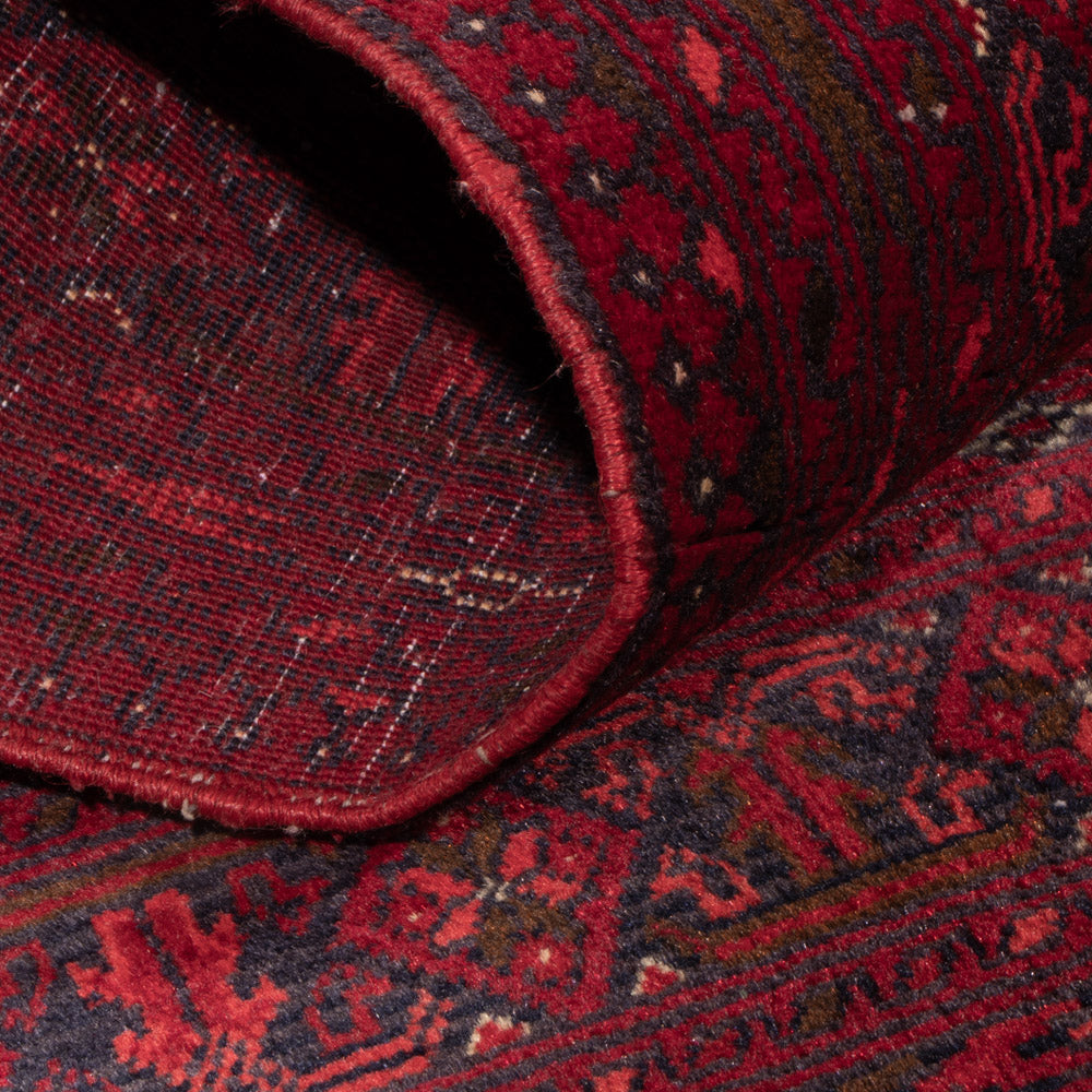 Alfombra afgana - 118 x 57 cm - rojo oscuro