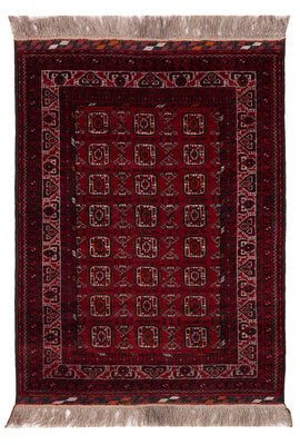Alfombra afgana - Bukhara - 140 x 102 cm - rojo oscuro
