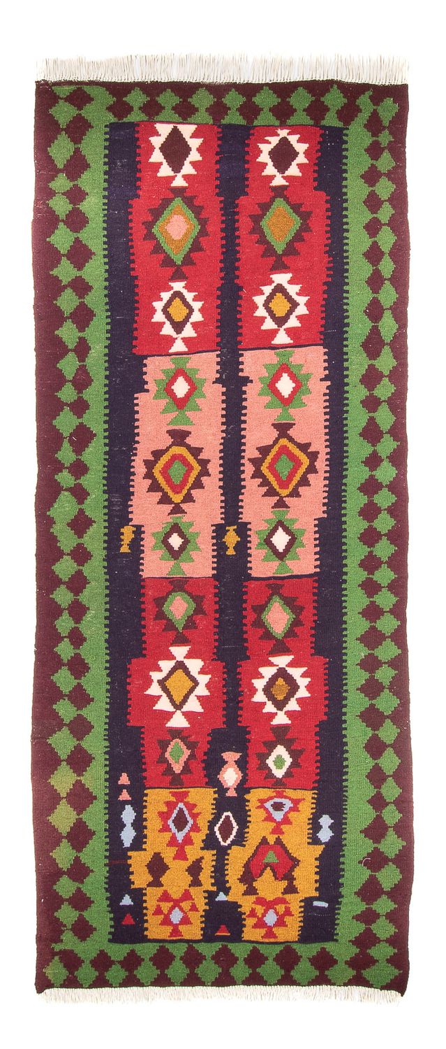 Alfombra de pasillo Alfombra Kelim - Antigua - 275 x 110 cm - multicolor