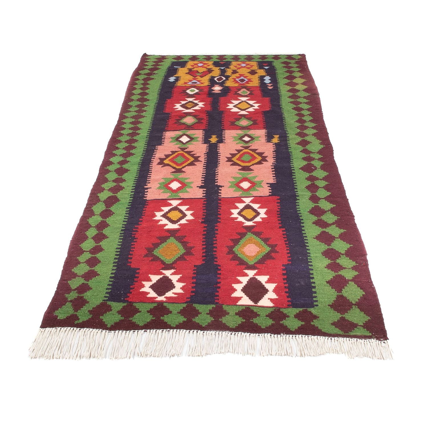 Alfombra de pasillo Alfombra Kelim - Antigua - 275 x 110 cm - multicolor