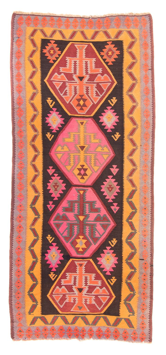 Alfombra de pasillo Alfombra Kelim - Antigua - 330 x 150 cm - multicolor