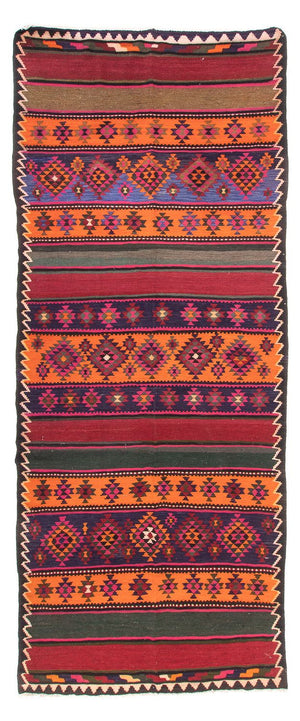 Alfombra de pasillo Alfombra Kelim - Antigua - 395 x 160 cm - multicolor