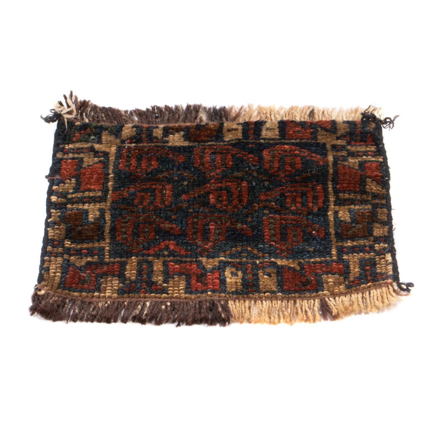 Alfombra afgana cuadrado  - 32 x 20 cm - multicolor