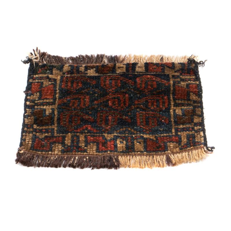Alfombra afgana cuadrado  - 32 x 20 cm - multicolor