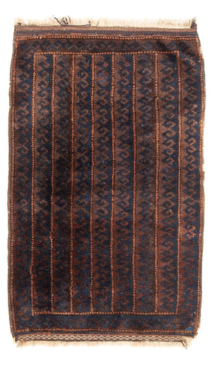 Alfombra afgana - 100 x 61 cm - marrón