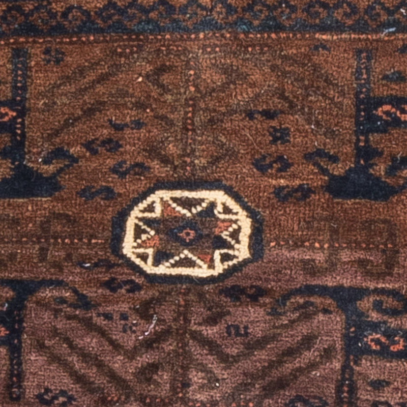 Alfombra afgana cuadrado  - 80 x 80 cm - marrón