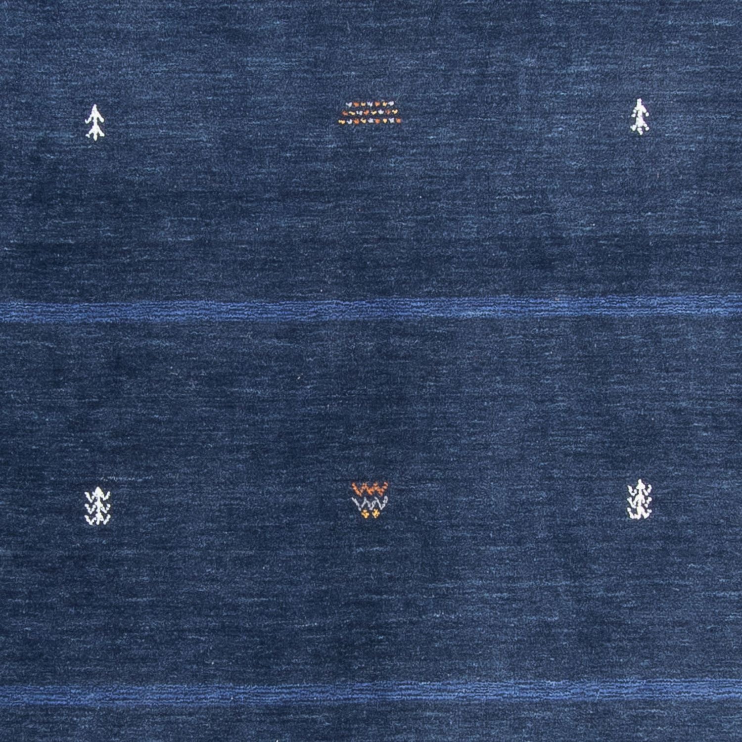 Alfombra Gabbeh - Loribaft Softy - 240 x 174 cm - azul oscuro