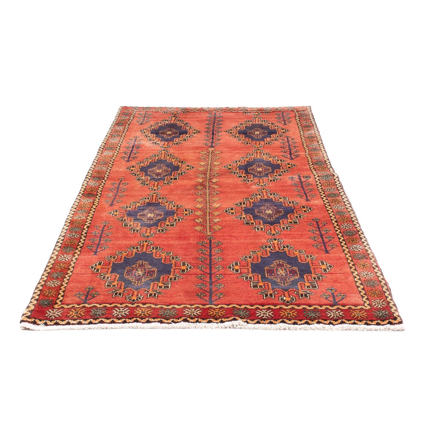 Alfombra de pasillo Alfombra persa - Nómada - 258 x 125 cm - naranja