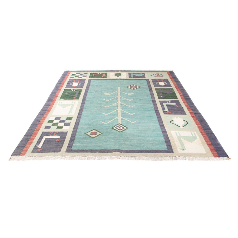 Alfombra Kelim - Tendencia - 240 x 200 cm - azul claro
