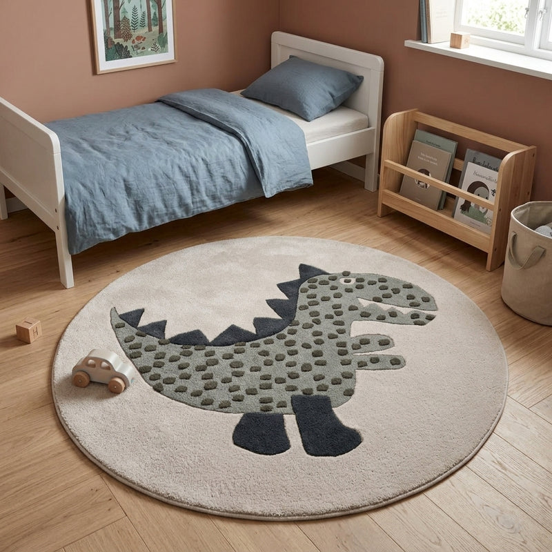 Dinosaurio Alfombra Infantil Redondo