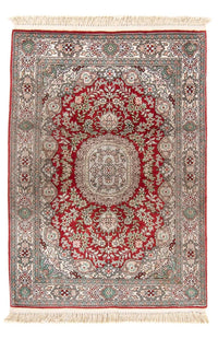 Alfombra de seda - Seda china - 93 x 62 cm - rojo
