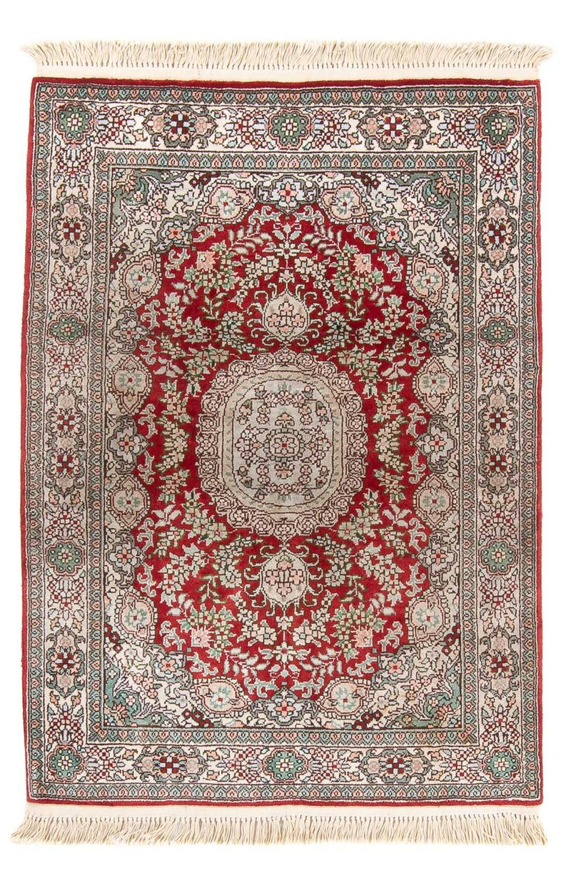 Alfombra de seda - Seda china - 93 x 62 cm - rojo
