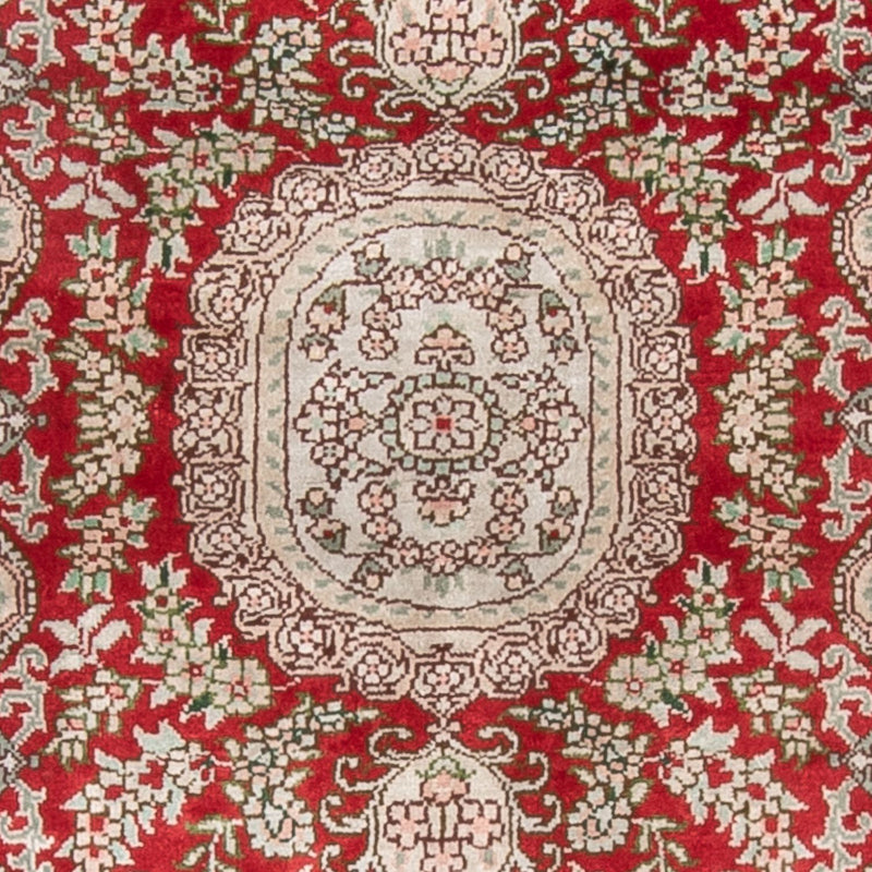 Alfombra de seda - Seda china - 93 x 62 cm - rojo