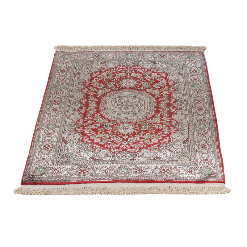 Alfombra de seda - Seda china - 93 x 62 cm - rojo
