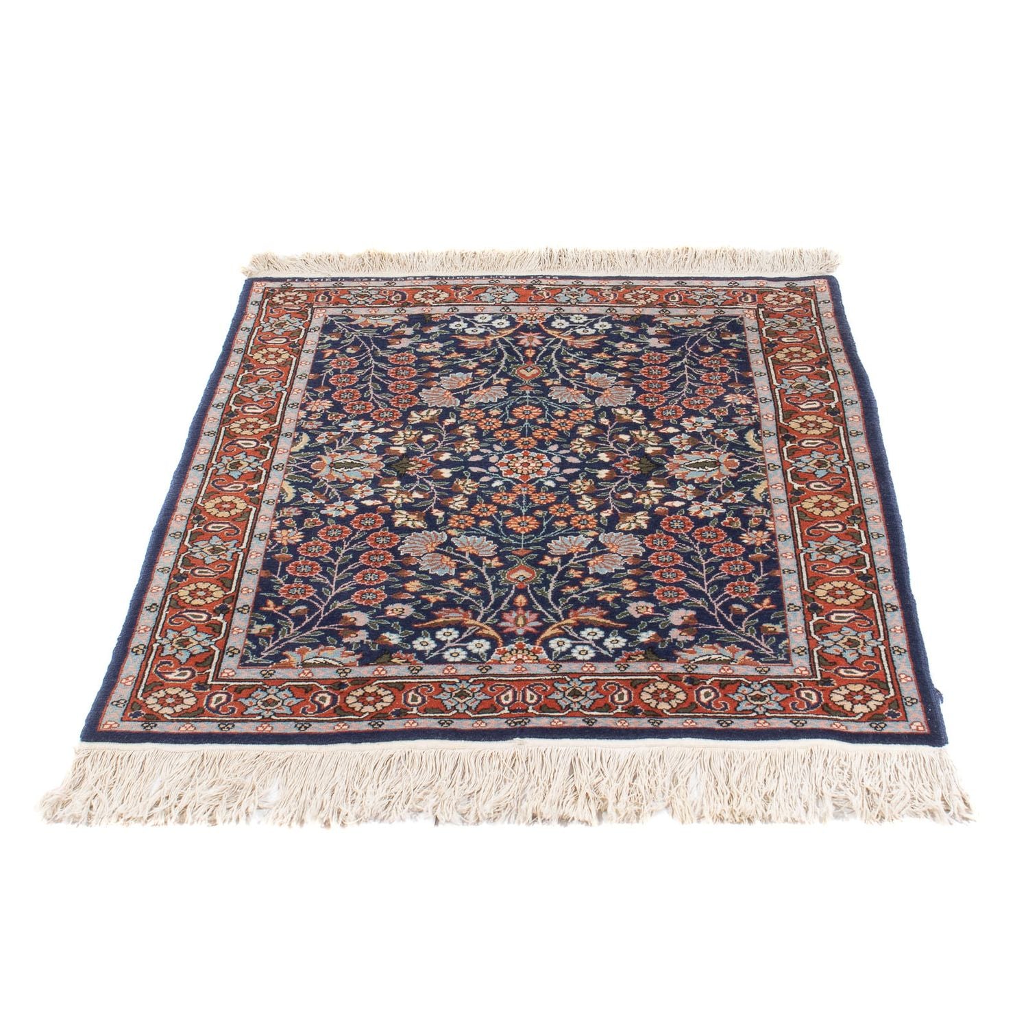 Alfombra oriental - Hereke - 107 x 82 cm - azul oscuro
