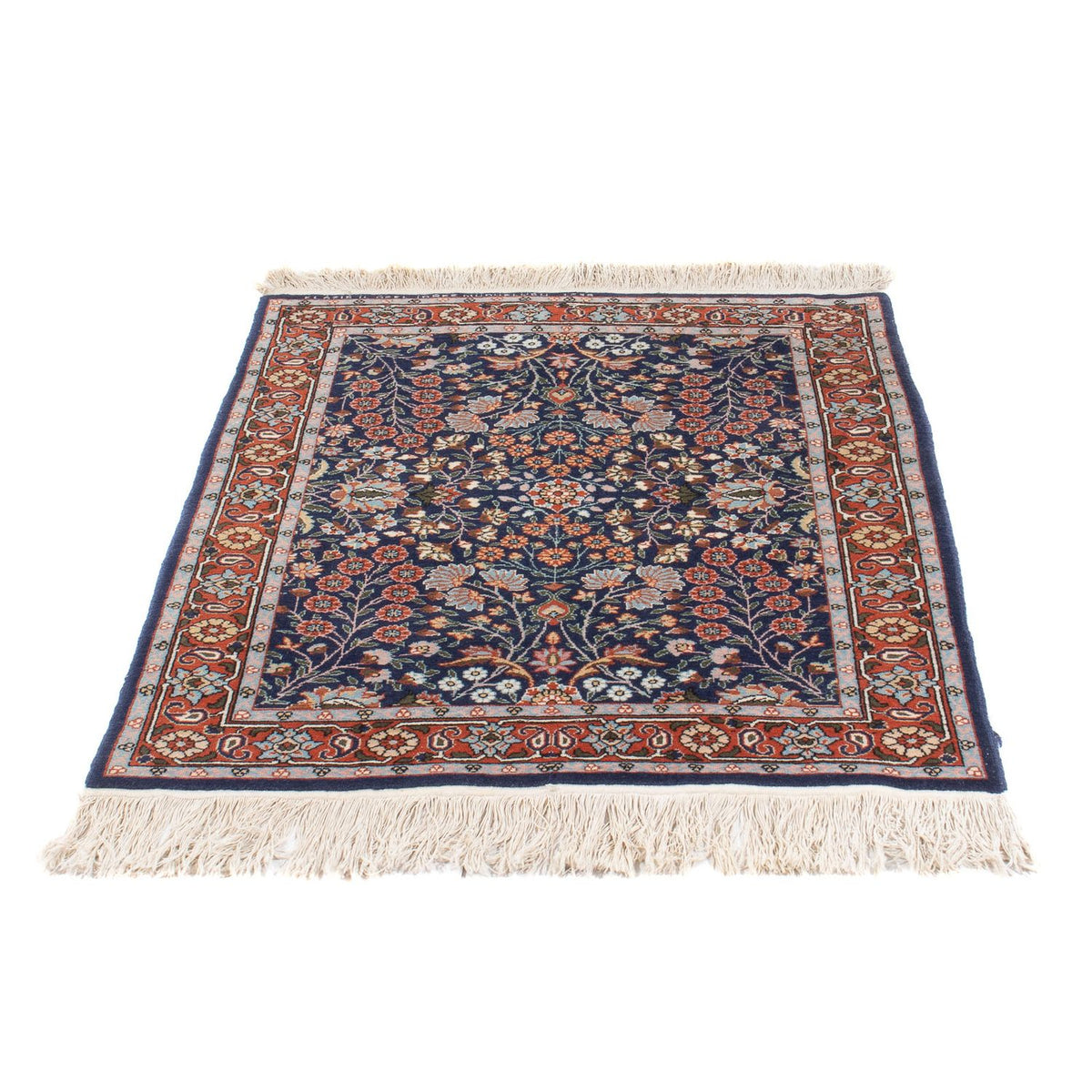 Alfombra oriental - Hereke - 107 x 82 cm - azul oscuro