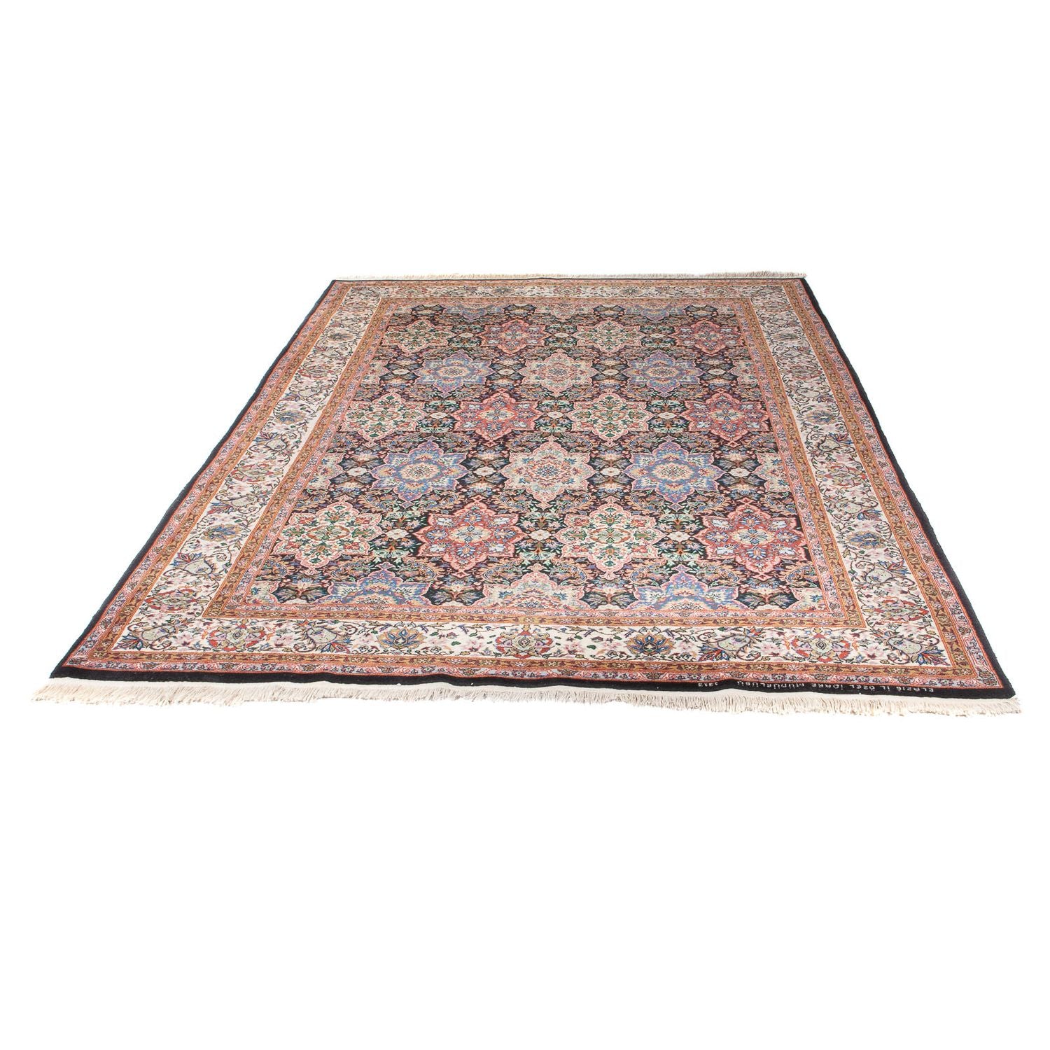 Alfombra oriental - Hereke - 252 x 176 cm - azul oscuro