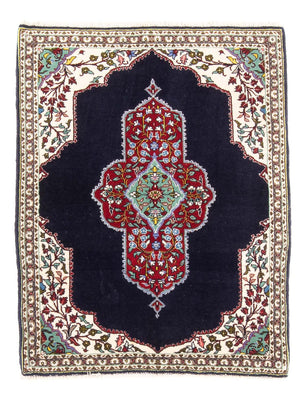 Alfombra Persa - Tabriz - Real - 96 x 76 cm - azul oscuro