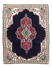 Alfombra Persa - Tabriz - Real - 96 x 76 cm - azul oscuro