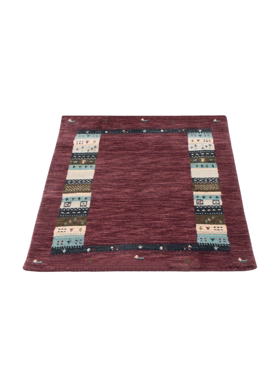 Gabbeh Teppich - Loribaft Softy - 90 x 60 cm - dunkelrot