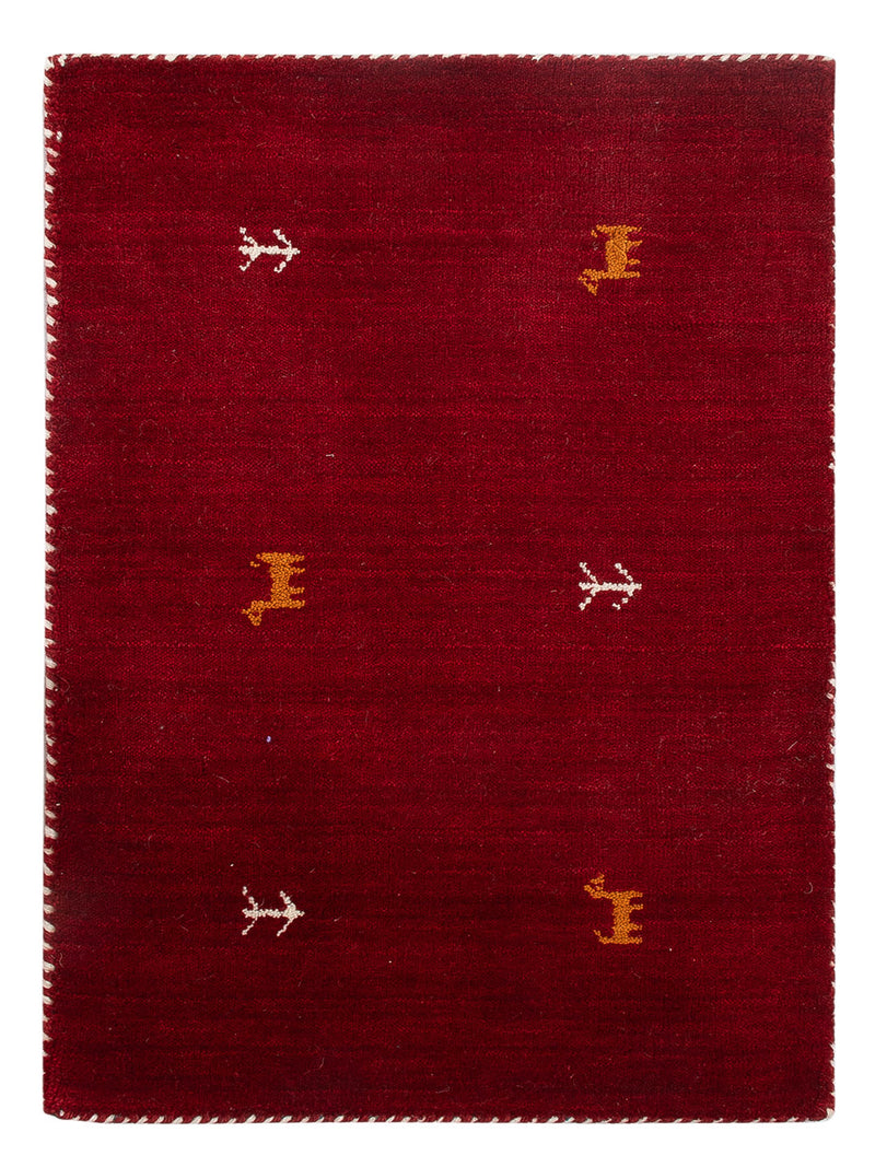 Gabbeh Teppich - Loribaft Softy - 90 x 60 cm - rot