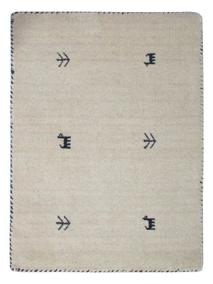 Gabbeh Teppich - Loribaft Softy - 90 x 60 cm - naturweiß