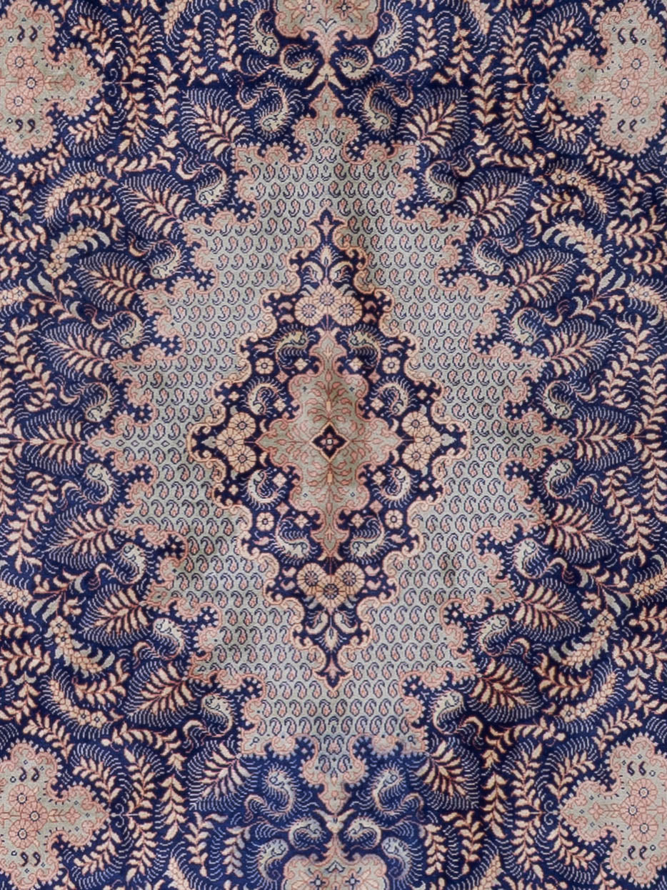 Seidenteppich - Ghom Seide - Premium - 150 x 96 cm - hellblau