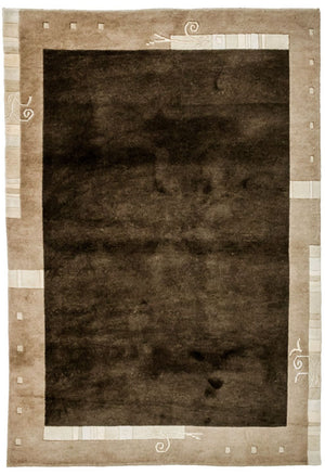 Alfombra de Nepal - 197 x 143 cm - marrón