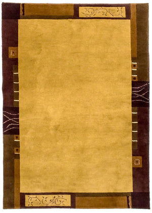 Alfombra de Nepal - 193 x 143 cm - oro