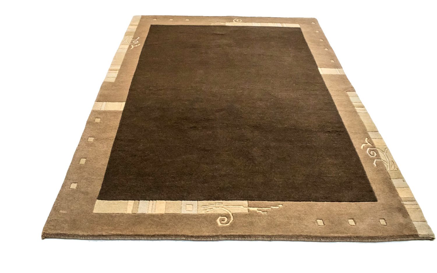 Alfombra de Nepal - 201 x 141 cm - marrón