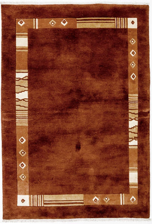Alfombra de Nepal - 200 x 144 cm - marrón