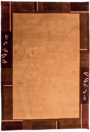 Alfombra de Nepal - 201 x 146 cm - naranja