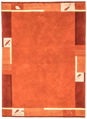 Alfombra de Nepal - 242 x 173 cm - naranja