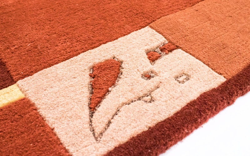 Alfombra de Nepal - 242 x 173 cm - naranja
