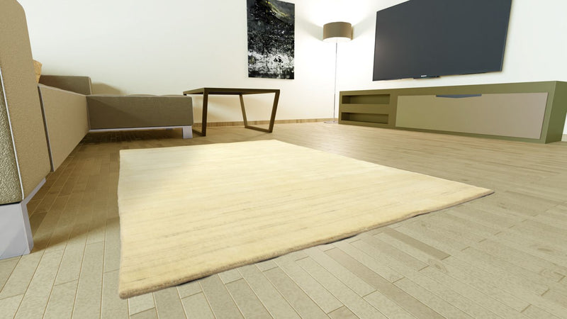 Alfombra Gabbeh - Indus - 160 x 90 cm - blanco natural