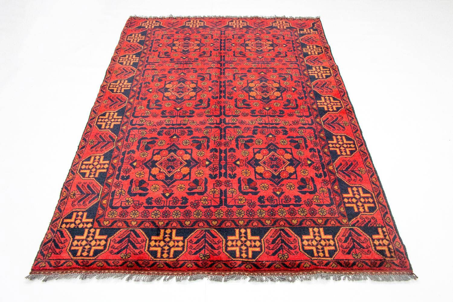 Alfombra afgana - Kunduz - 190 x 128 cm - rojo claro