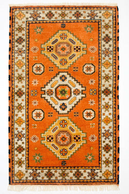 Alfombra oriental - 158 x 95 cm - naranja