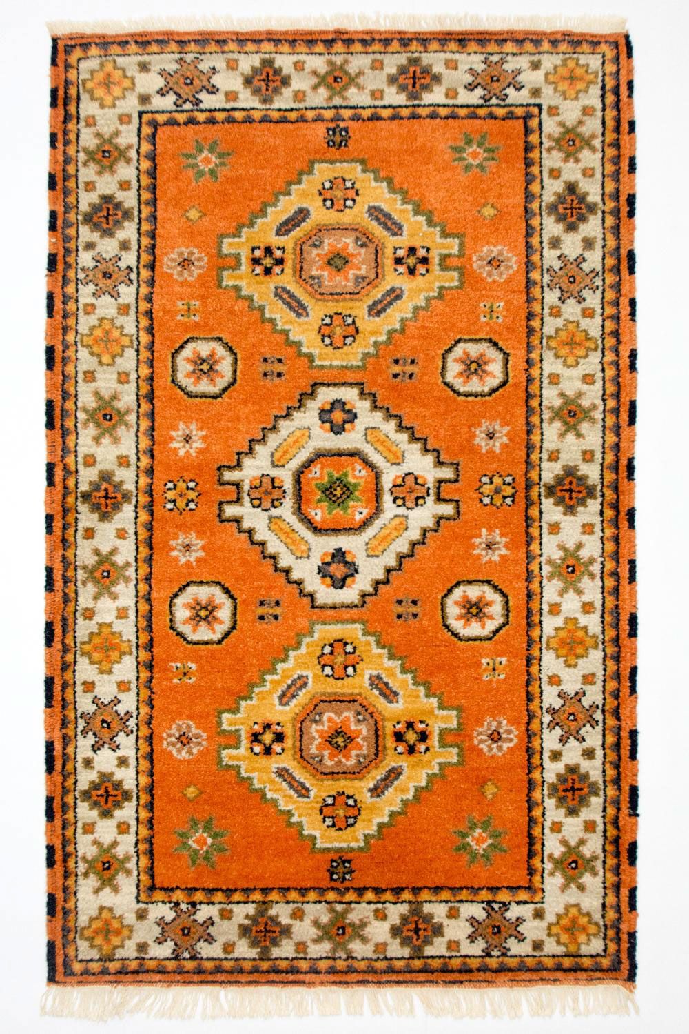 Alfombra oriental - 158 x 95 cm - naranja