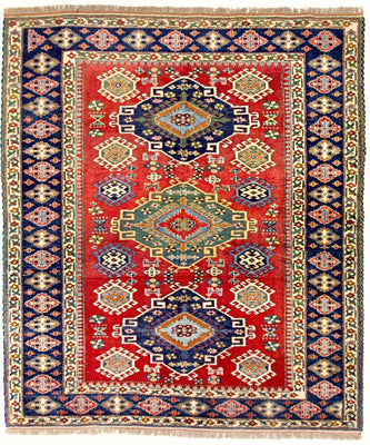 Alfombra Ziegler - Kazak cuadrado  - 217 x 193 cm - rojo