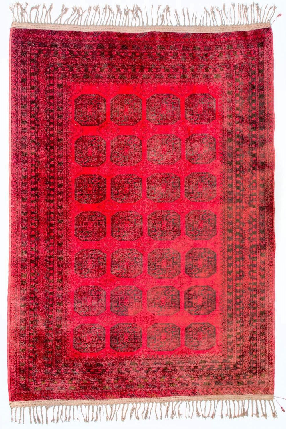 Alfombra afgana - Bukhara - 292 x 203 cm - rojo