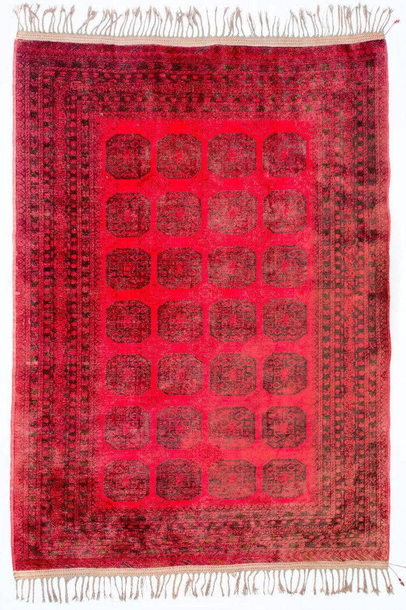 Alfombra afgana - Bukhara - 292 x 203 cm - rojo