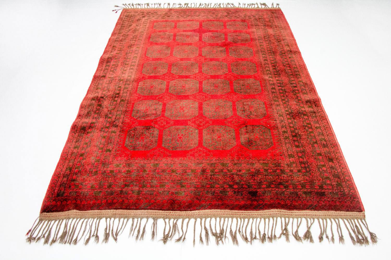 Alfombra afgana - Bukhara - 292 x 203 cm - rojo