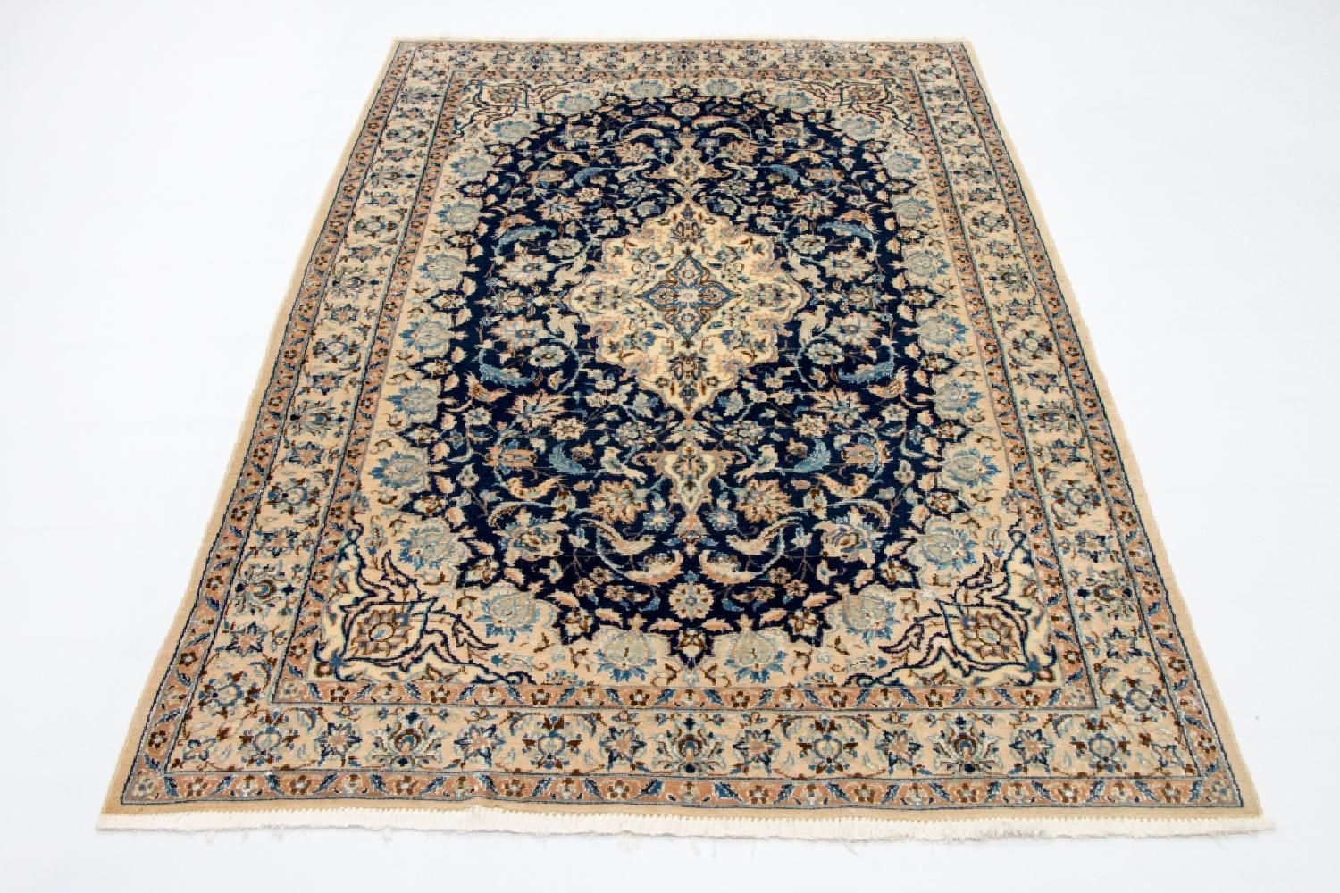 Alfombra Persa - Nain - Real - 180 x 116 cm - azul oscuro