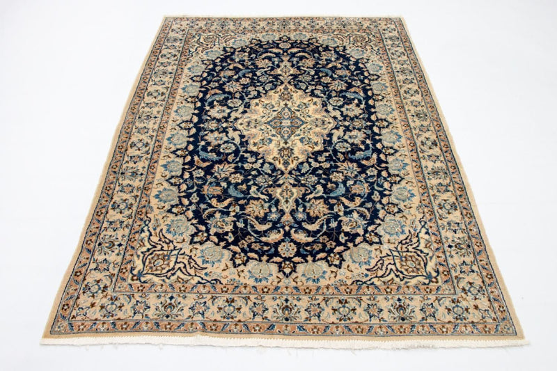 Alfombra Persa - Nain - Real - 180 x 116 cm - azul oscuro