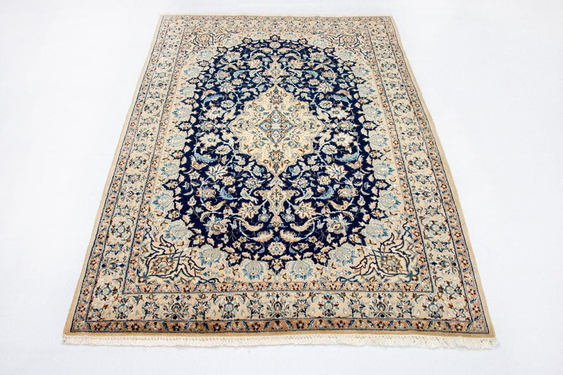 Alfombra Persa - Nain - Real - 180 x 116 cm - azul oscuro