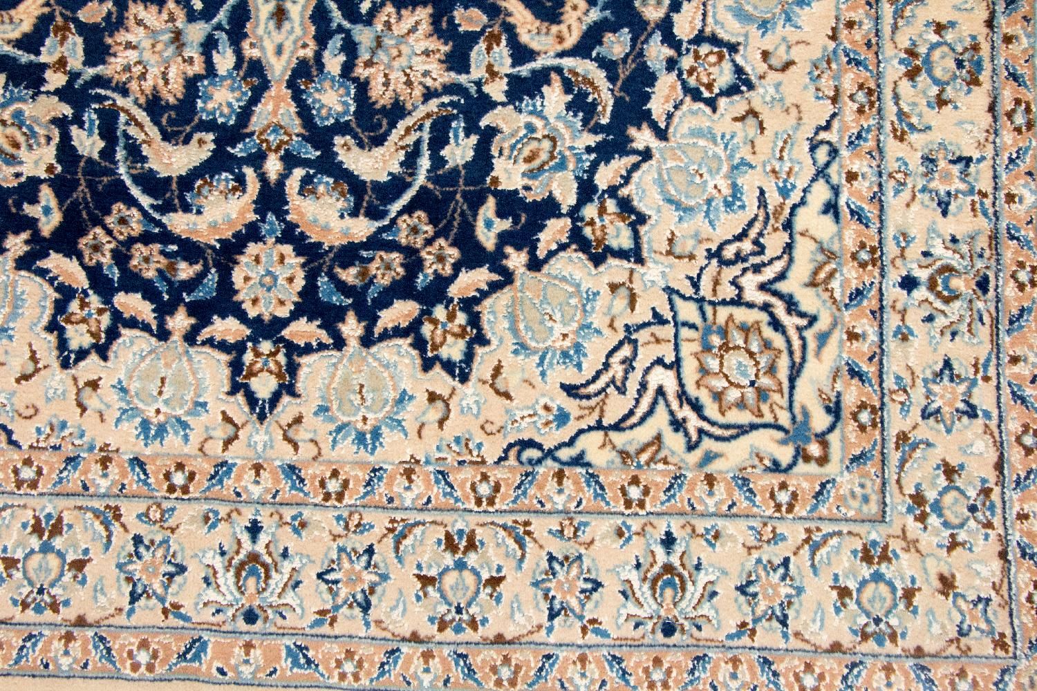 Alfombra Persa - Nain - Real - 180 x 116 cm - azul oscuro